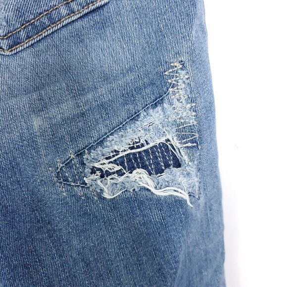 Flying Monkey Jeans Womens 25 Patchwork Skinny Asymmetrical Raw Hem Distressed - Picture 8 of 12